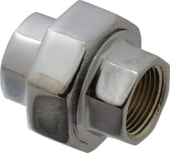 Merit Brass - Class 125, 3/4" Internal Pipe, Red Brass & Chrome Union - FNPT x FNPT - Benchmark Tooling