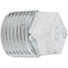 Merit Brass - Class 125, 1/2" Internal Pipe, Red Brass & Chrome Square Head Plug - MNPT - Benchmark Tooling