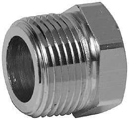 Merit Brass - Class 125, 1 x 3/4" Internal Pipe, Red Brass & Chrome Hex Bushing - MNPT x FNPT - Benchmark Tooling
