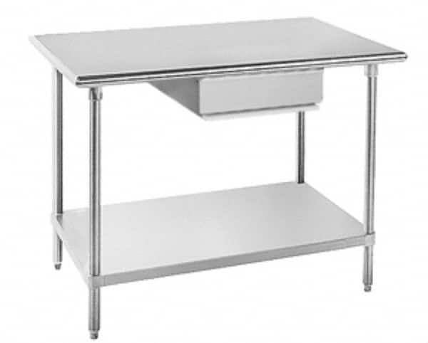 Eagle MHC - 36" Wide x 24" Deep x 35-1/2" High, Stainless Steel Work Table - Bull Nose Edge, Fixed Legs - Benchmark Tooling