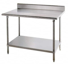 Eagle MHC - 48" Wide x 30" Deep x 35-1/2" High, Stainless Steel Work Table - Rolled Edge, Fixed Legs - Benchmark Tooling