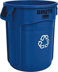 Rubbermaid - 32 Gal Blue Round Recycling Container - Polyethylene, 27-1/4" High - Benchmark Tooling