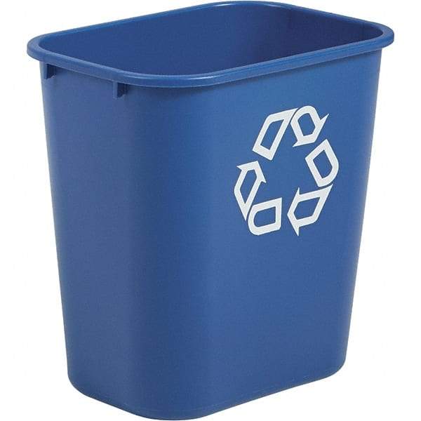 Rubbermaid - 14 Qt Blue Rectangle Recycling Container - Polyethylene, 12-1/8" High x 11.38" Long x 8-1/4" Wide - Benchmark Tooling