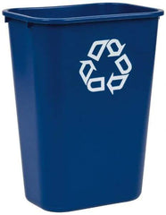 Rubbermaid - 41 Qt Blue Rectangle Recycling Container - Polyethylene, 19.88" High x 15-1/4" Long x 11" Wide - Benchmark Tooling