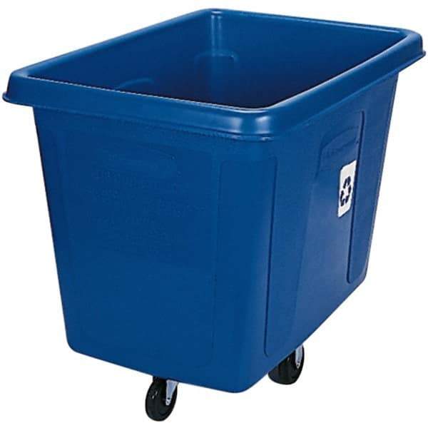 Rubbermaid - 16 Cu Ft Blue Rectangle Recycling Container - Polyethylene, 37" High x 43-3/4" Long x 31" Wide - Benchmark Tooling