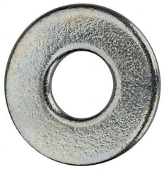 Value Collection - #6 Screw, Grade 2 Steel SAE Flat Washer - 5/32" ID x 3/8" OD, 0.065" Thick, Zinc-Plated Finish - Benchmark Tooling