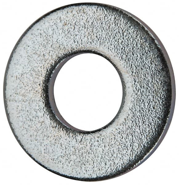 Value Collection - #10 Screw, Grade 2 Steel SAE Flat Washer - 7/32" ID x 1/2" OD, 0.065" Thick, Zinc-Plated Finish - Benchmark Tooling