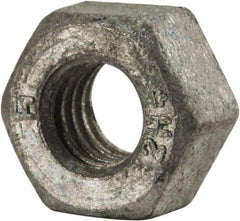 Value Collection - 5/16-18 UNC Steel Right Hand Heavy Hex Nut - 9/16" Across Flats, 19/64" High, Galvanized Finish - Benchmark Tooling