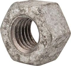 Value Collection - 9/16-12 UNC Steel Right Hand Heavy Hex Nut - 15/16" Across Flats, 35/64" High, Galvanized Finish - Benchmark Tooling