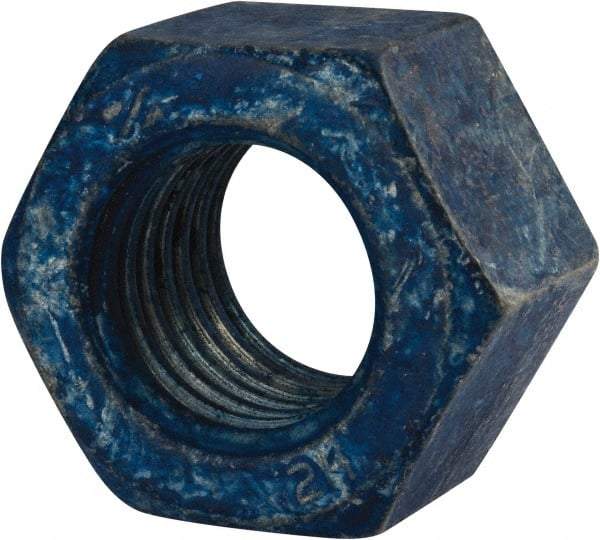 Value Collection - 1-1/8 - 7 UNC Steel Right Hand Heavy Hex Nut - 1-13/16" Across Flats, 1-7/64" High, Galvanized Finish - Benchmark Tooling