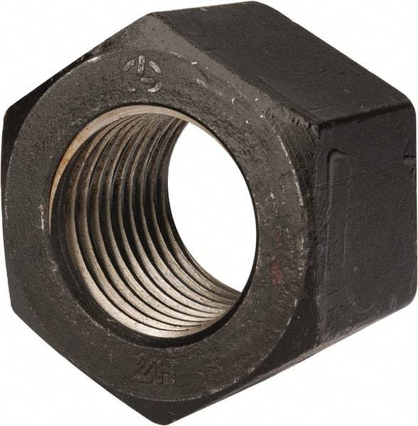 Value Collection - 2-3/4 - 4 UNC Steel Right Hand Heavy Hex Nut - 4-1/4" Across Flats, 2-45/64" High, Uncoated, 2B Class of Fit - Benchmark Tooling