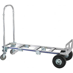 Wesco Industrial Products - 1,200 Lb Capacity 61-3/4" OAH Hand Truck - 18 x 7-1/2" Base Plate, Continuous Handle, Aluminum, Full Pneumatic Wheels - Benchmark Tooling