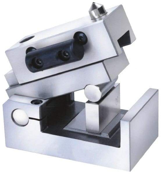 Accupro - 4" Long x 4" Wide x 4" High Sine Wheel Dresser - For Dressing Precise Angles from 0 to 60°, 3/8" Shank Diameter - Benchmark Tooling