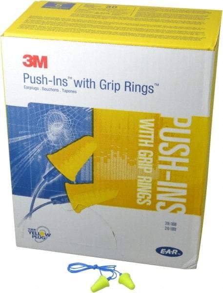 3M - Reusable, Corded, 30 dB Earplugs - Yellow, 200 Pairs - Benchmark Tooling