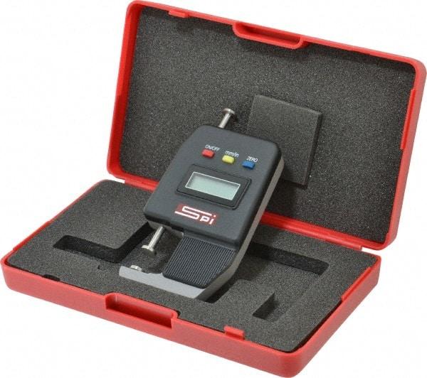 SPI - 0mm to 25mm Measurement, 0.01mm Resolution Electronic Thickness Gage - Accurate up to 0.0002" - Benchmark Tooling