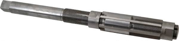 Made in USA - Size L, Straight Shank Hand Adjustable Reamer - 14" OAL, Right Hand Cut, High Speed Steel, Bright Finish - Benchmark Tooling