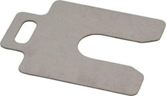 Made in USA - 20 Piece, 2 Inch Long x 2 Inch Wide x 0.031 Inch Thick, Slotted Shim Stock - Stainless Steel, 5/8 Inch Wide Slot - Benchmark Tooling