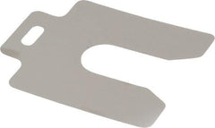 Made in USA - 20 Piece, 3 Inch Long x 3 Inch Wide x 0.004 Inch Thick, Slotted Shim Stock - Stainless Steel, 7/8 Inch Wide Slot - Benchmark Tooling