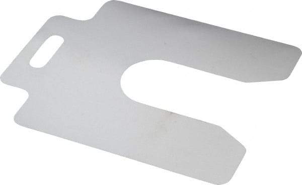 Made in USA - 20 Piece, 4 Inch Long x 4 Inch Wide x 0.001 Inch Thick, Slotted Shim Stock - Stainless Steel, 1-1/4 Inch Wide Slot - Benchmark Tooling