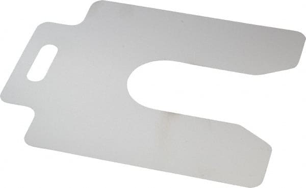 Made in USA - 20 Piece, 4 Inch Long x 4 Inch Wide x 0.002 Inch Thick, Slotted Shim Stock - Stainless Steel, 1-1/4 Inch Wide Slot - Benchmark Tooling