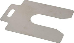 Made in USA - 20 Piece, 4 Inch Long x 4 Inch Wide x 0.02 Inch Thick, Slotted Shim Stock - Stainless Steel, 1-1/4 Inch Wide Slot - Benchmark Tooling