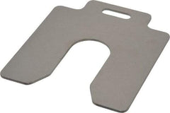 Made in USA - 10 Piece, 4 Inch Long x 4 Inch Wide x 0.075 Inch Thick, Slotted Shim Stock - Stainless Steel, 1-1/4 Inch Wide Slot - Benchmark Tooling