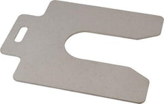 Made in USA - 10 Piece, 5 Inch Long x 5 Inch Wide x 0.075 Inch Thick, Slotted Shim Stock - Stainless Steel, 1-5/8 Inch Wide Slot - Benchmark Tooling