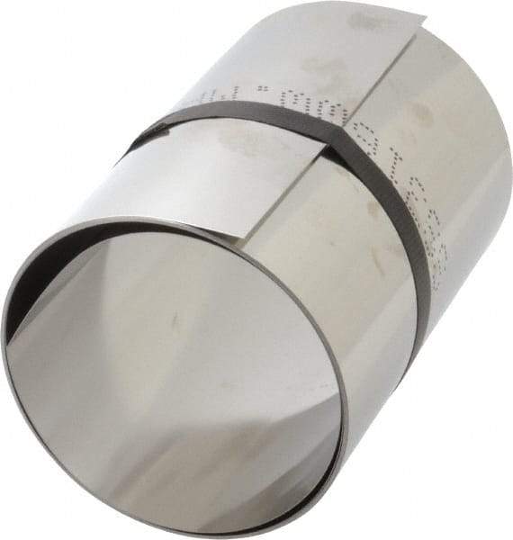 Made in USA - 1 Piece, 100 Inch Long x 6 Inch Wide x 0.01 Inch Thick, Roll Shim Stock - Stainless Steel - Benchmark Tooling