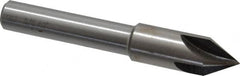 Interstate - 5/8" Head Diam, 1/2" Shank Diam, 4 Flute 60° High Speed Steel Countersink - Bright Finish, 4" OAL, Single End, Straight Shank, Right Hand Cut - Benchmark Tooling