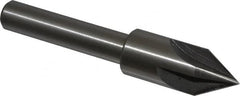 Interstate - 3/4" Head Diam, 1/2" Shank Diam, 4 Flute 60° High Speed Steel Countersink - Bright Finish, 4-1/8" OAL, Single End, Straight Shank, Right Hand Cut - Benchmark Tooling