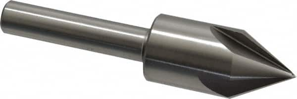 Interstate - 1" Head Diam, 1/2" Shank Diam, 4 Flute 60° High Speed Steel Countersink - Benchmark Tooling