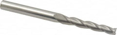 Accupro - 1° Taper Angle per Side, 3/16" Small End Diam, 1-1/4" LOC, Solid Carbide 3 Flute Tapered Square End Mill - 3" OAL, 1/4" Shank Diam, Spiral Flute - Benchmark Tooling