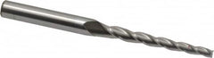 Accupro - 1.5° Taper Angle per Side, 1/8" Small End Diam, 1-1/2" LOC, Solid Carbide 3 Flute Tapered Square End Mill - 3" OAL, 1/4" Shank Diam - Benchmark Tooling