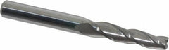 Accupro - 1.5° Taper Angle per Side, 1/4" Small End Diam, 1-1/4" LOC, Solid Carbide 3 Flute Tapered Square End Mill - 3" OAL, 5/16" Shank Diam - Benchmark Tooling