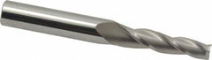 Accupro - 2° Taper Angle per Side, 1/4" Small End Diam, 1-1/4" LOC, Solid Carbide 3 Flute Tapered Square End Mill - 3" OAL, 3/8" Shank Diam, Spiral Flute - Benchmark Tooling