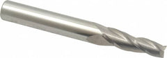 Accupro - 3° Taper Angle per Side, 1/4" Small End Diam, 1" LOC, Solid Carbide 3 Flute Tapered Square End Mill - 3" OAL, 3/8" Shank Diam - Benchmark Tooling