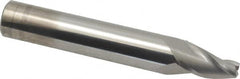 Accupro - 10° Taper Angle per Side, 1/4" Small End Diam, 3/4" LOC, Solid Carbide 3 Flute Tapered Square End Mill - 3-1/2" OAL, 9/16" Shank Diam, Spiral Flute - Benchmark Tooling