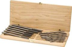 Made in USA - 0.123" to 0.4995", Chucking Reamer Set - Straight Flute, Right Hand Cut, 14 Pieces - Benchmark Tooling