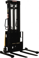 Vestil - 2,000 Lb Capacity, 137" Lift Height, Battery Powered Stacker - 2-1/8" Lowered Height, 42" Fork Length, 58" Overall Width - Benchmark Tooling