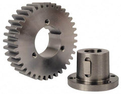 Browning - 12 Pitch, 4" Pitch Diam, 4.167" OD, 48 Tooth Bushed Spur Gear - 3/4" Face Width, 2-1/2" Hub Diam, 14.5° Pressure Angle, Steel - Benchmark Tooling