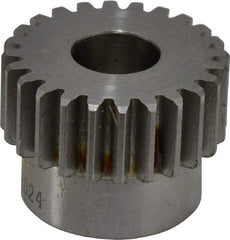 Browning - 20 Pitch, 1.2" Pitch Diam, 1.3" OD, 24 Tooth Spur Gear - 1/2" Face Width, 1/2" Bore Diam, 1-1/16" Hub Diam, 20° Pressure Angle, Steel - Benchmark Tooling