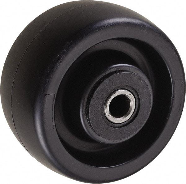 Value Collection - 4 Inch Diameter x 2 Inch Wide, Polyolefin Caster Wheel - 350 Lb. Capacity, 2-3/16 Inch Hub Length, 1/2 Inch Axle Diameter, Roller Bearing - Benchmark Tooling
