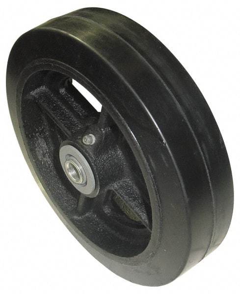 Value Collection - 5 Inch Diameter x 2 Inch Wide, Soft Rubber Caster Wheel - 400 Lb. Capacity, 2-3/16 Inch Hub Length, 1/2 Inch Axle Diameter, Roller Bearing - Benchmark Tooling