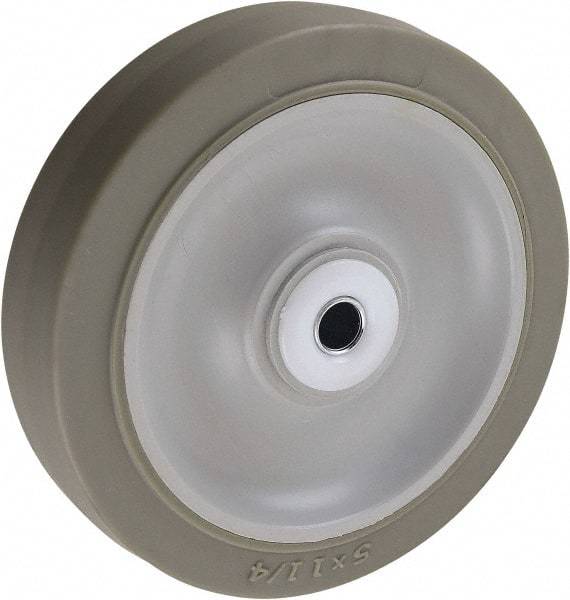 Value Collection - 5 Inch Diameter x 1-1/4 Inch Wide, Soft Rubber Caster Wheel - 200 Lb. Capacity, 1-1/2 Inch Hub Length, 3/8 Inch Axle Diameter, Sleeve Bearing - Benchmark Tooling