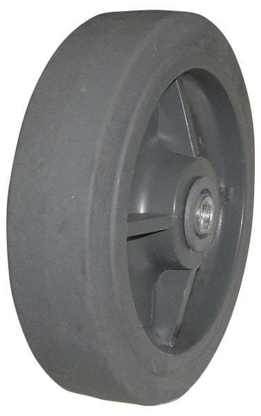 Value Collection - 6 Inch Diameter x 2 Inch Wide, Solid Rubber Caster Wheel - 400 Lb. Capacity, 2-3/16 Inch Hub Length, 1/2 Inch Axle Diameter, Roller Bearing - Benchmark Tooling