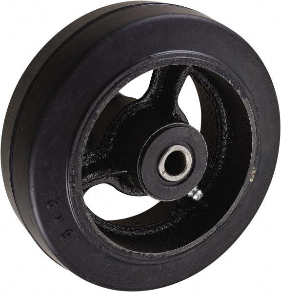 Value Collection - 6 Inch Diameter x 2 Inch Wide, Rubber Caster Wheel - 820 Lb. Capacity, 2-3/16 Inch Hub Length, 3/4 Inch Axle Diameter, Roller Bearing - Benchmark Tooling