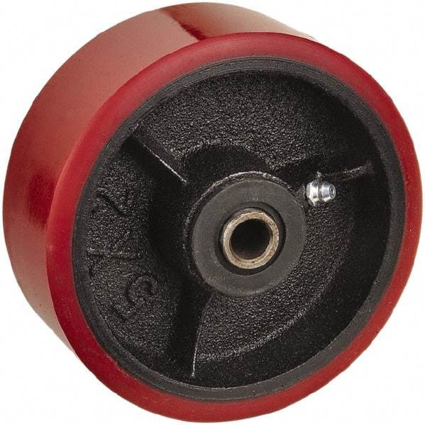 Value Collection - 5 Inch Diameter x 2 Inch Wide, Polyurethane Caster Wheel - 1,000 Lb. Capacity, 2-3/16 Inch Hub Length, 3/4 Inch Axle Diameter, Roller Bearing - Benchmark Tooling