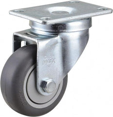 Value Collection - 3" Diam x 1-1/4" Wide x 4-3/8" OAH Top Plate Mount Swivel Caster - Soft Rubber, 200 Lb Capacity, Ball Bearing, 2-7/8 x 3-5/8" Plate - Benchmark Tooling