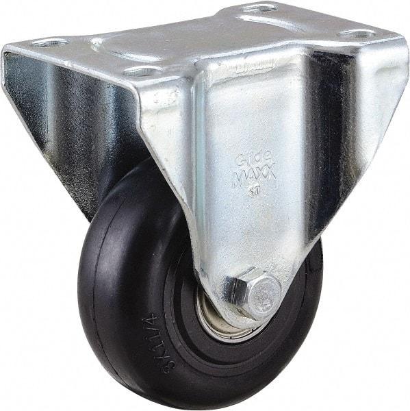 Value Collection - 3" Diam x 1-1/4" Wide x 4-3/8" OAH Top Plate Mount Rigid Caster - Polyurethane, 110 Lb Capacity, Ball Bearing, 2-7/8 x 3-5/8" Plate - Benchmark Tooling