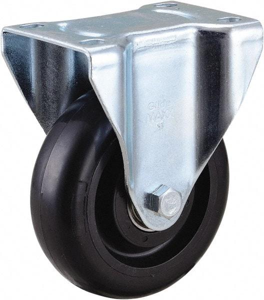 Value Collection - 4" Diam x 1-1/4" Wide x 5-13/32" OAH Top Plate Mount Rigid Caster - Polyurethane, 175 Lb Capacity, Ball Bearing, 2-7/8 x 3-5/8" Plate - Benchmark Tooling